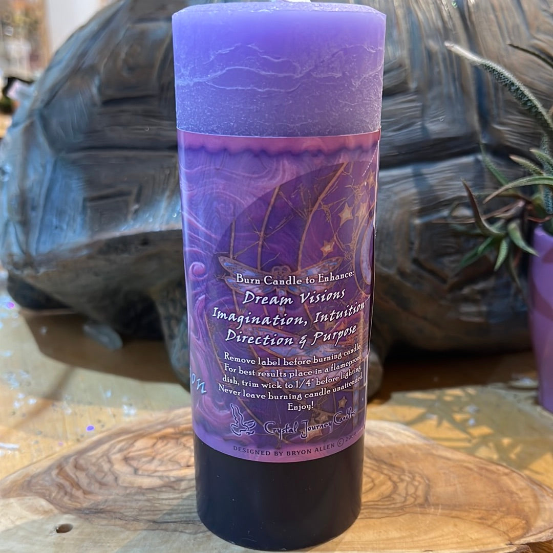 CJ~Mandala Dragonfly Moon Intuition Candle