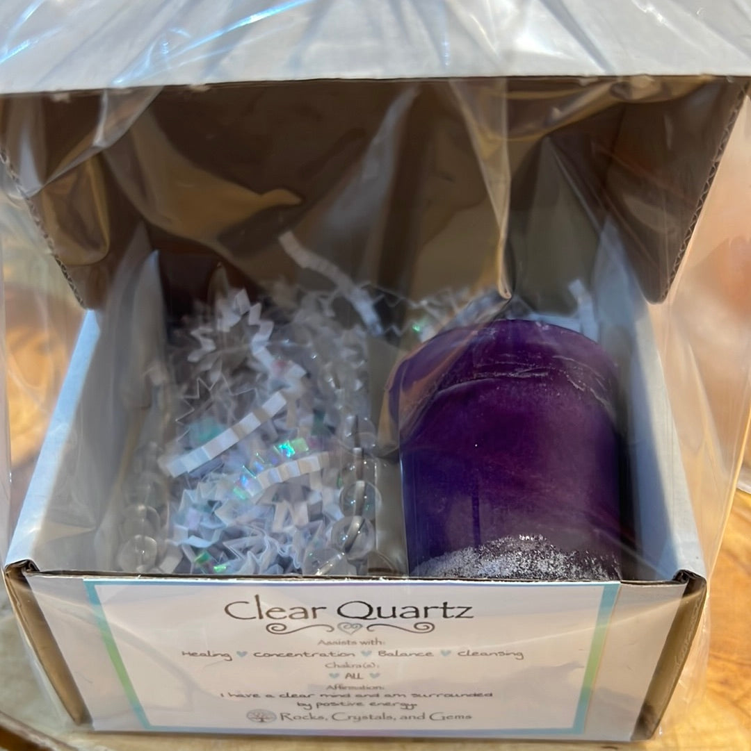 Clear Quartz Bracelet & Healing Candle