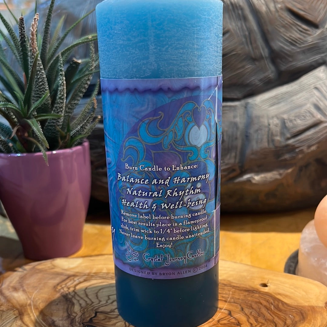 CJ Mandala~ Natural Harmony Well Being Pillar Candle