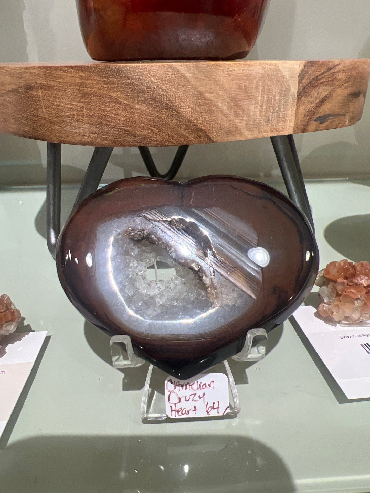 Carnelian Druzy Heart