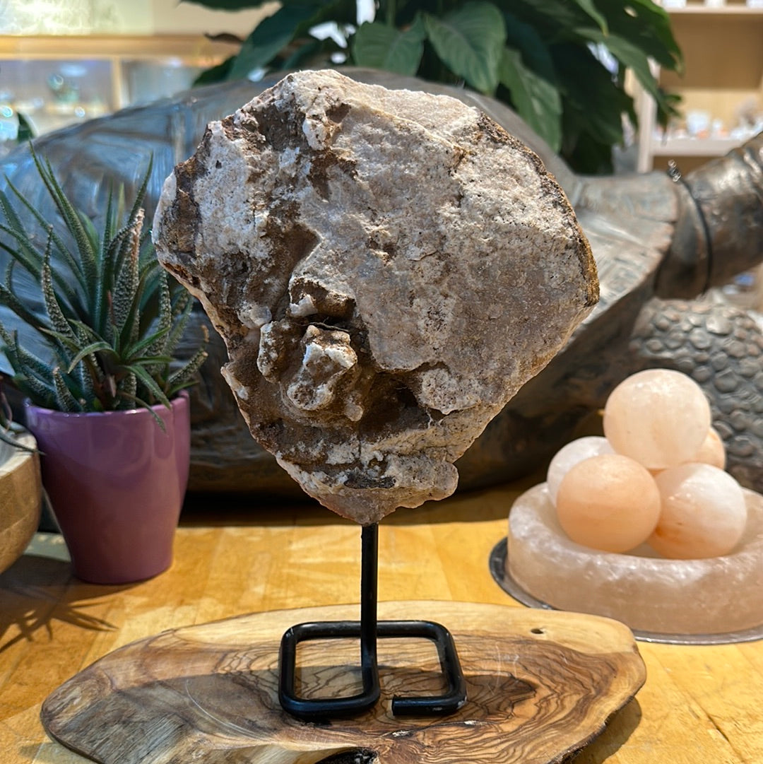 Pink Amethyst Slab on Custom Stand - #26