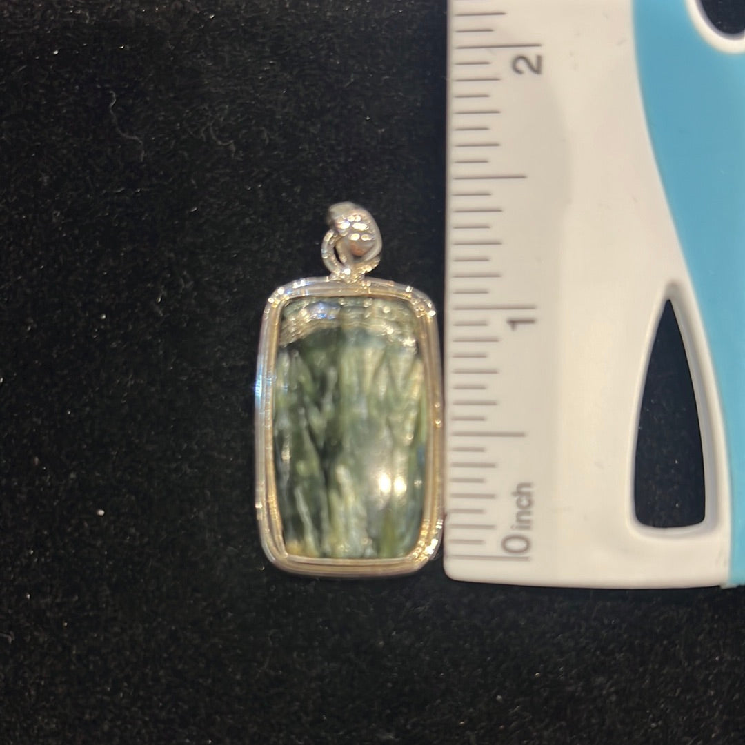 Seraphinite Pendant Set In Sterling Silver