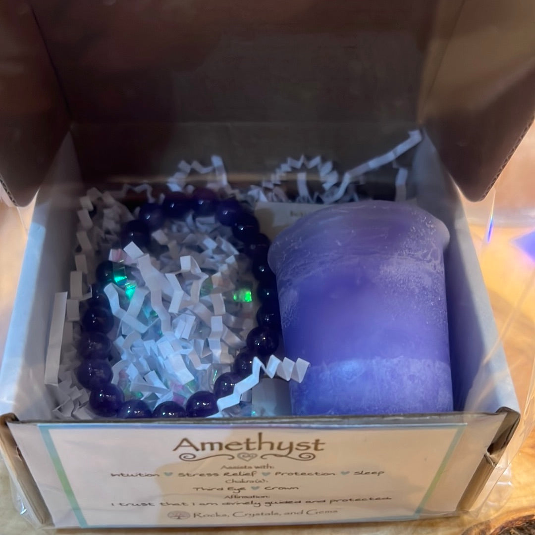 Amethyst Bracelet And Harmony Gift Set