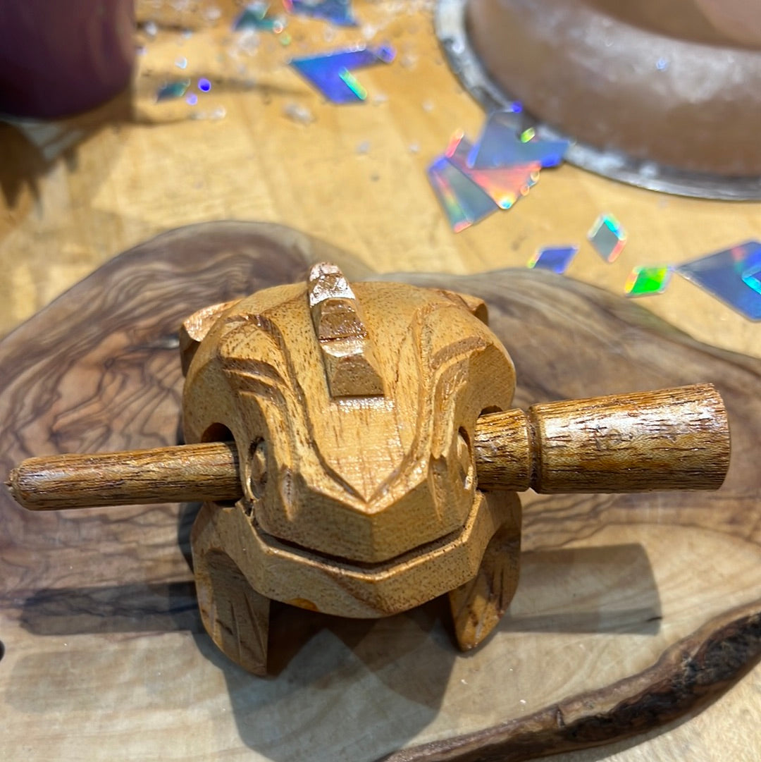 Hand Carved Musical Frog