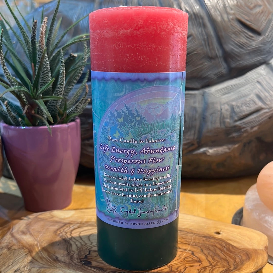 CJ Mandala~ Wheel Of Life Happiness Pillar Candle