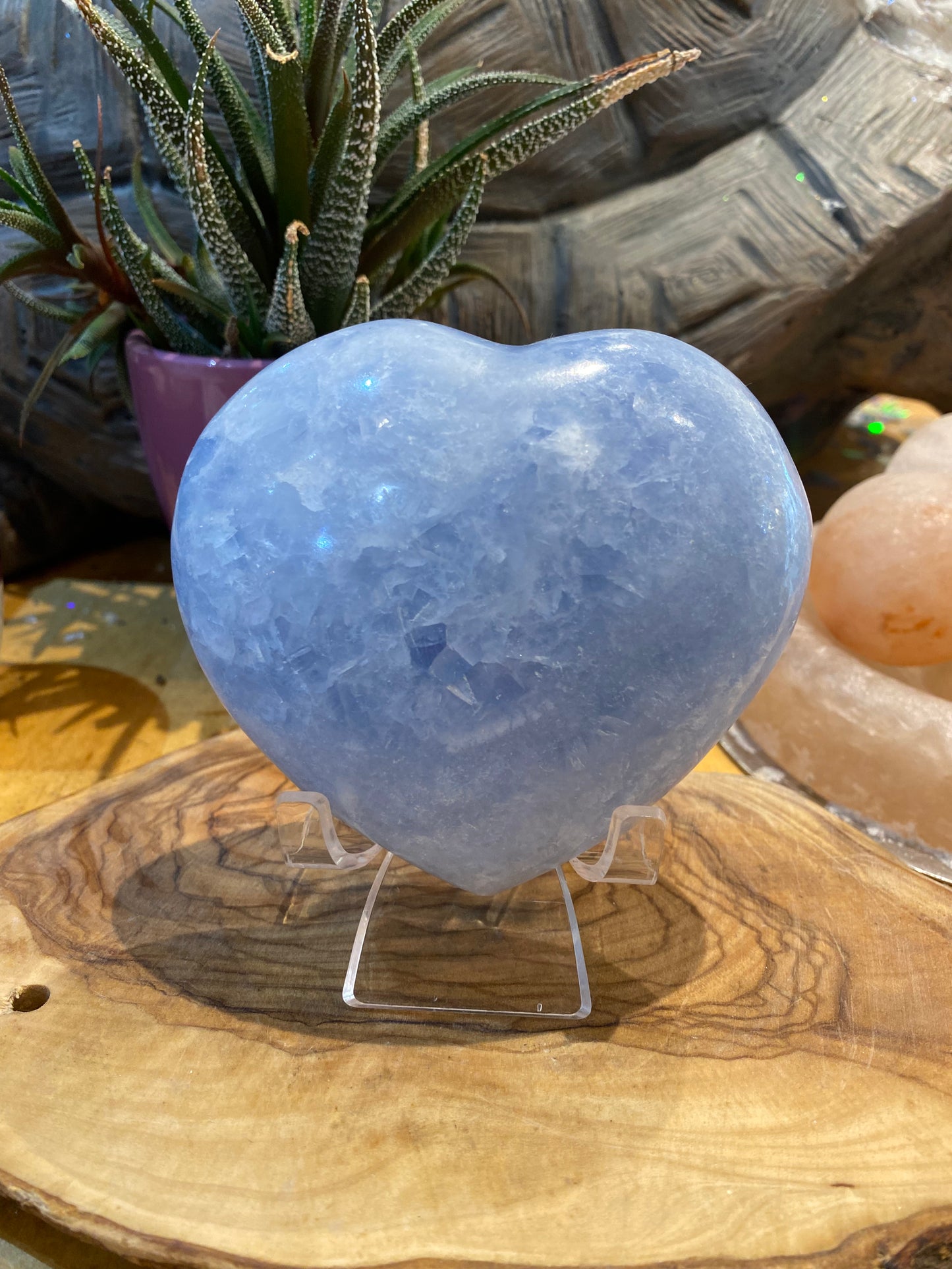 Blue Calcite Heart