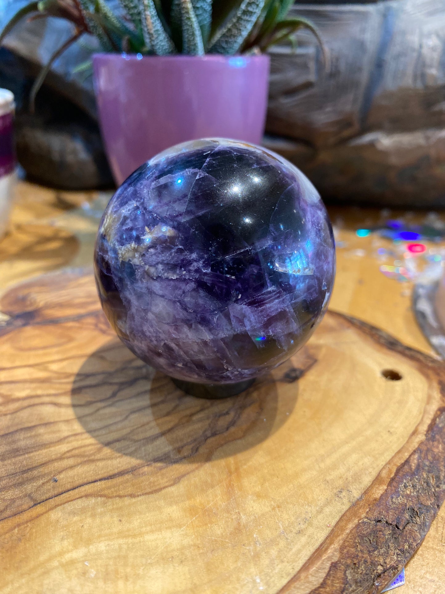 Deep Purple Fluorite Sphere