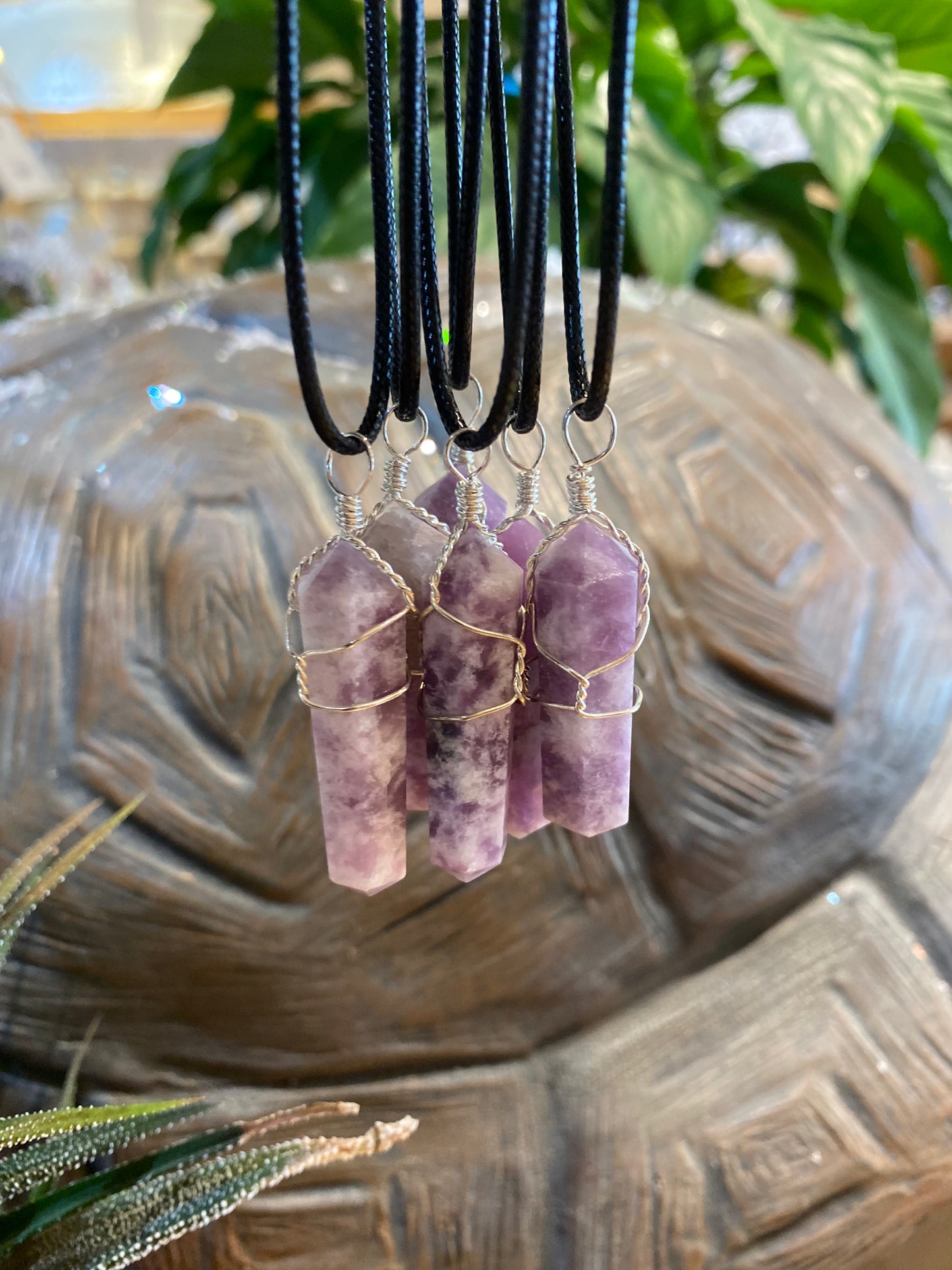 Lepidolite Wire Wrapped Pendant