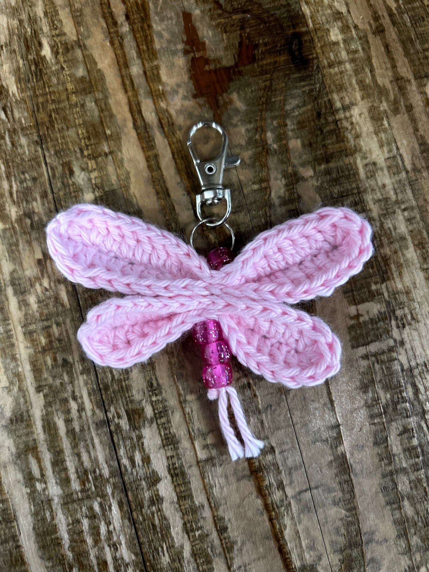 Handmade Crochet Dragonfly Keychain