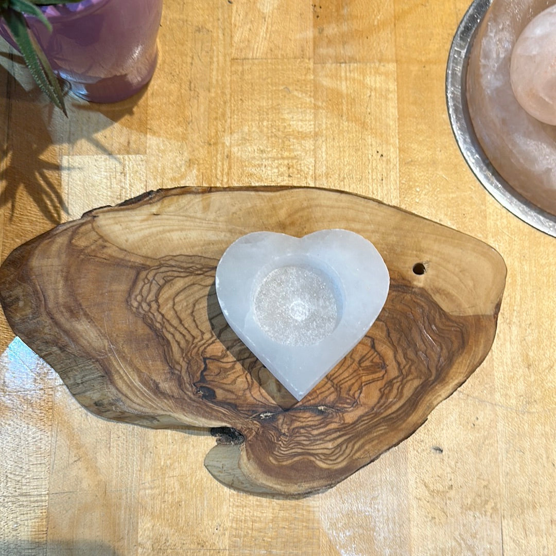 Selenite Candle Holder