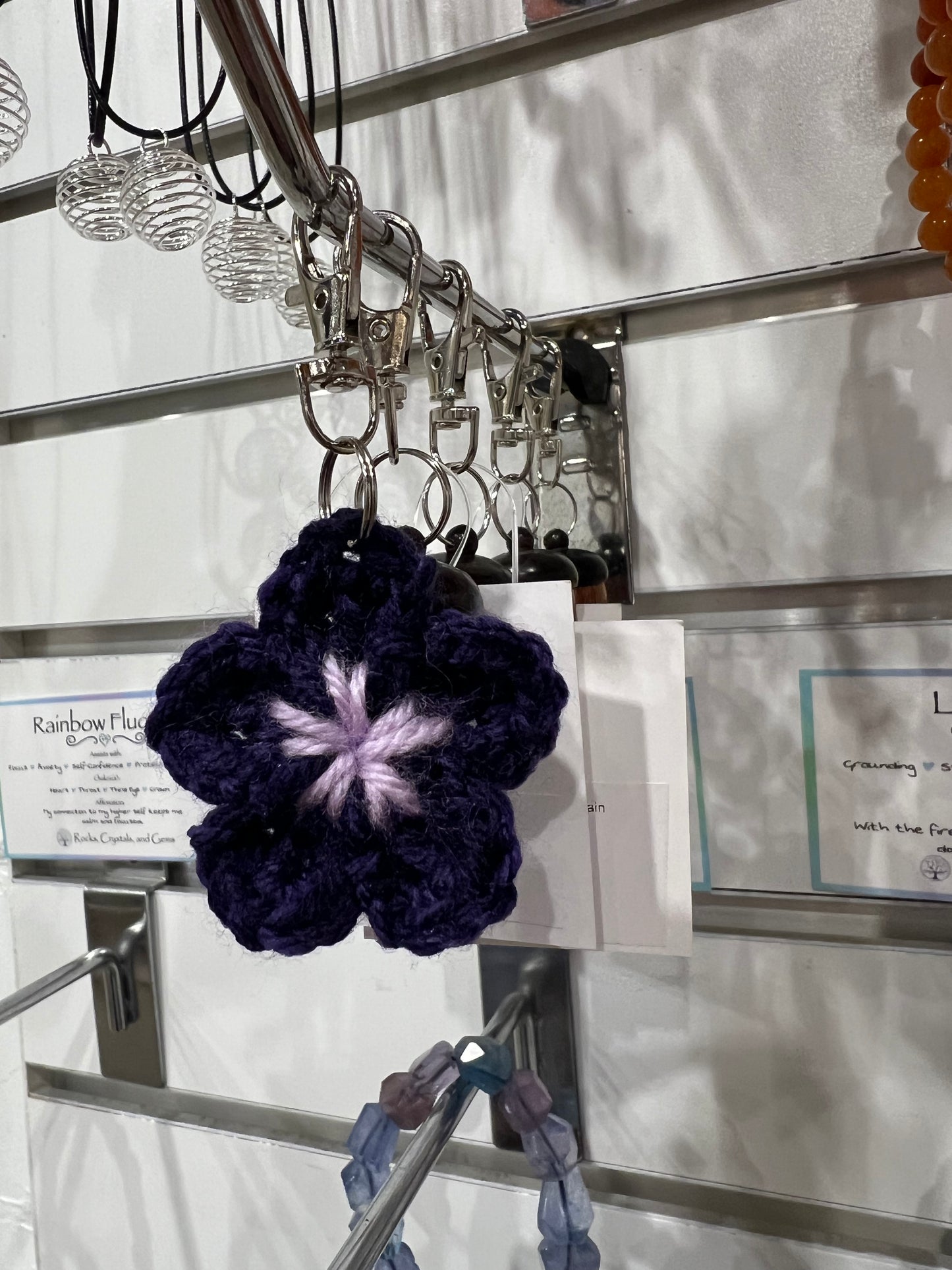 Handmade Crochet Flower Keychain