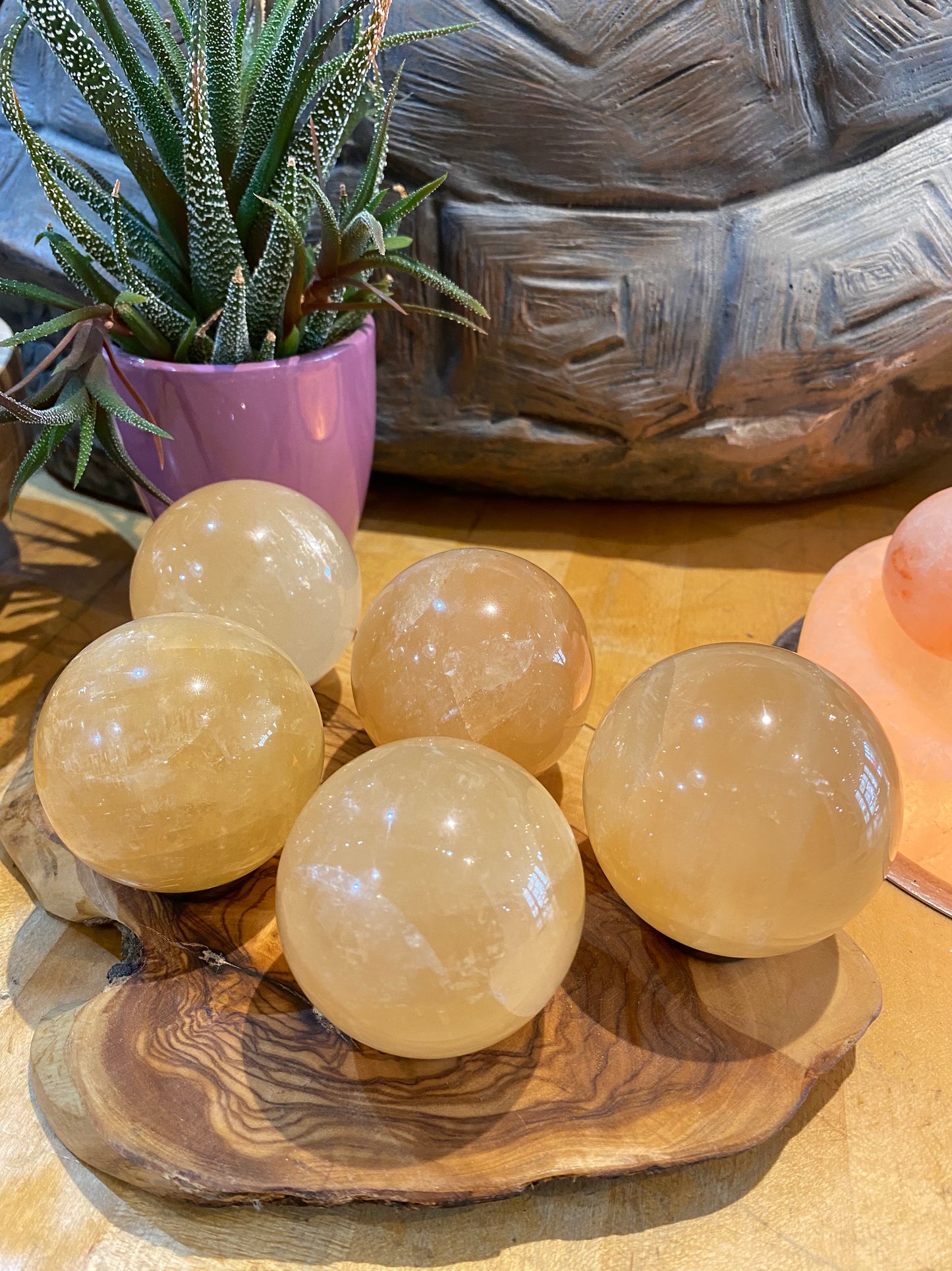 Honey Calcite Sphere