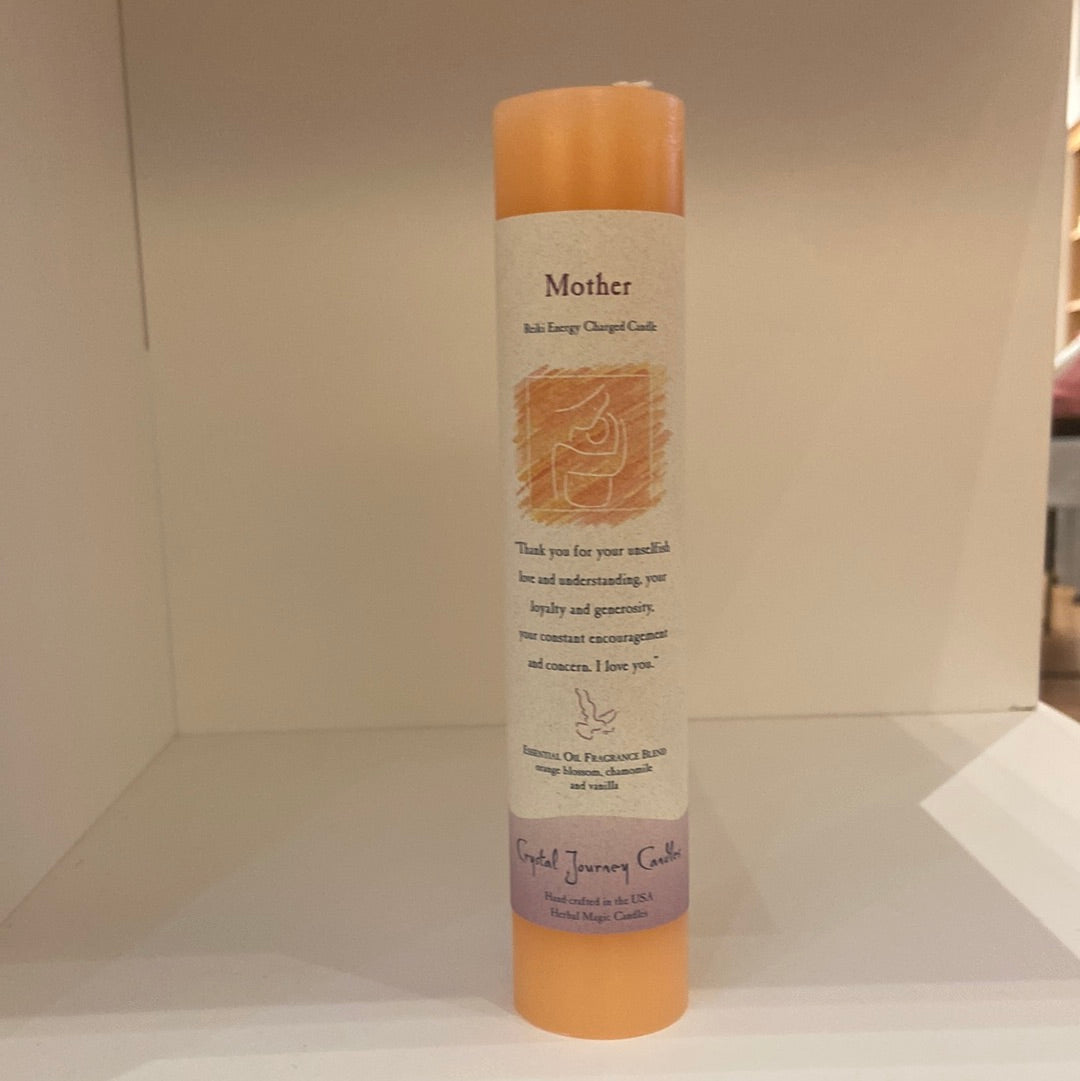 Mother - Crystal Journey Thin Pillar Candle