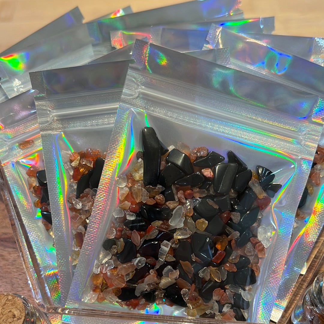 Carnelian And Black Tourmaline Pixie Pebbles