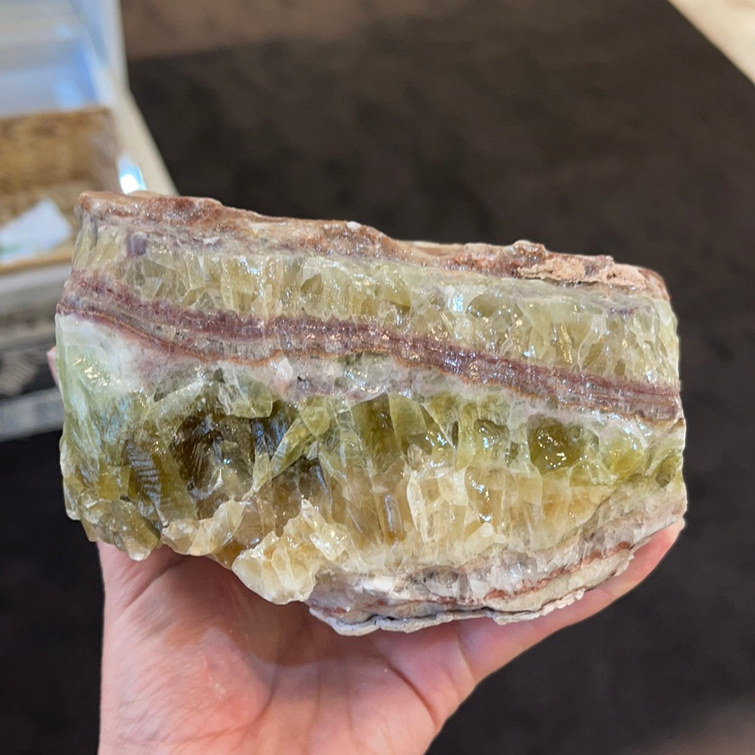 Tri Color Calcite Chunk