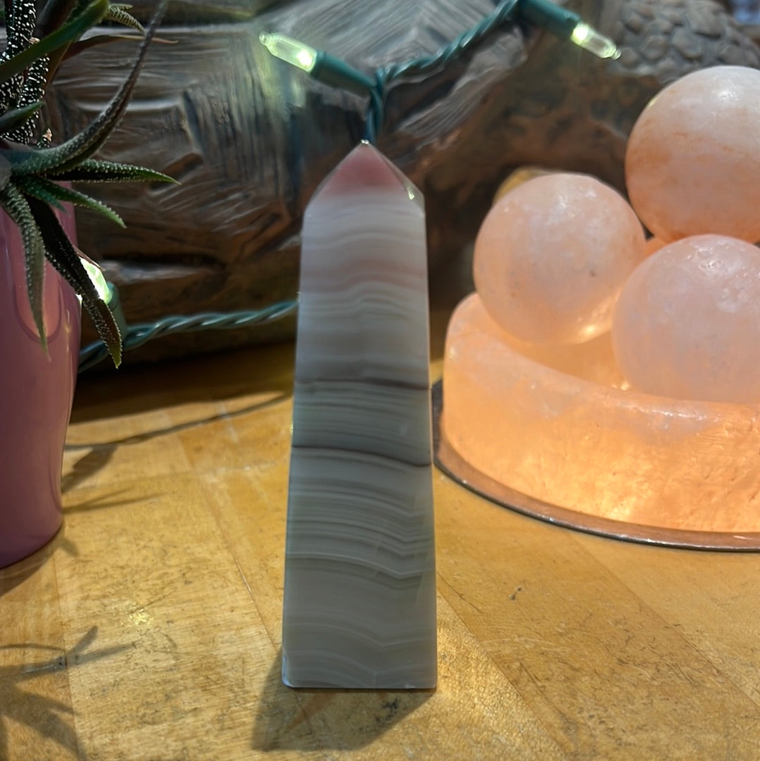 Pink Banded Onyx Tower