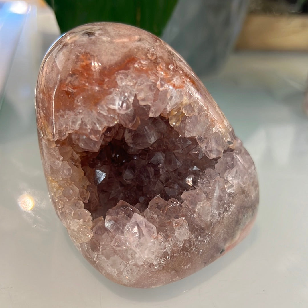 Pink Amethyst With Flower Agate
