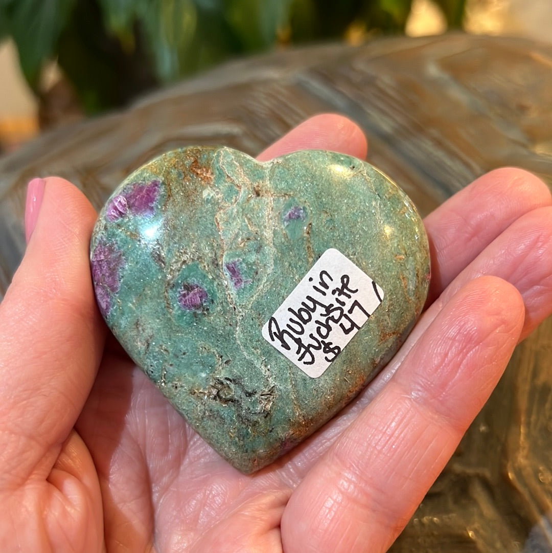 Ruby In Fuchsite Heart