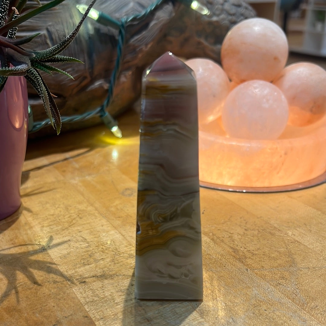 Pink Banded Onyx Tower
