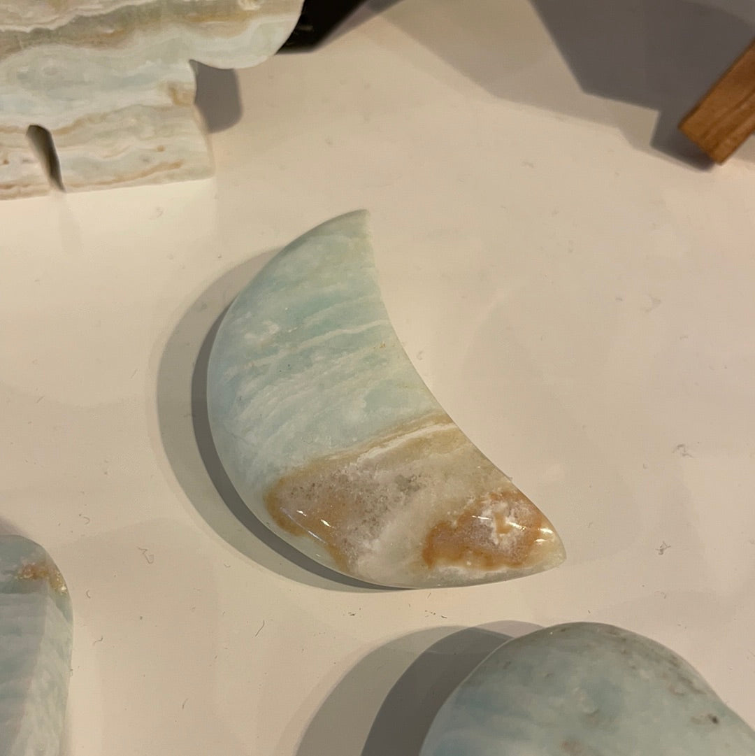 Caribbean Blue Calcite Moon