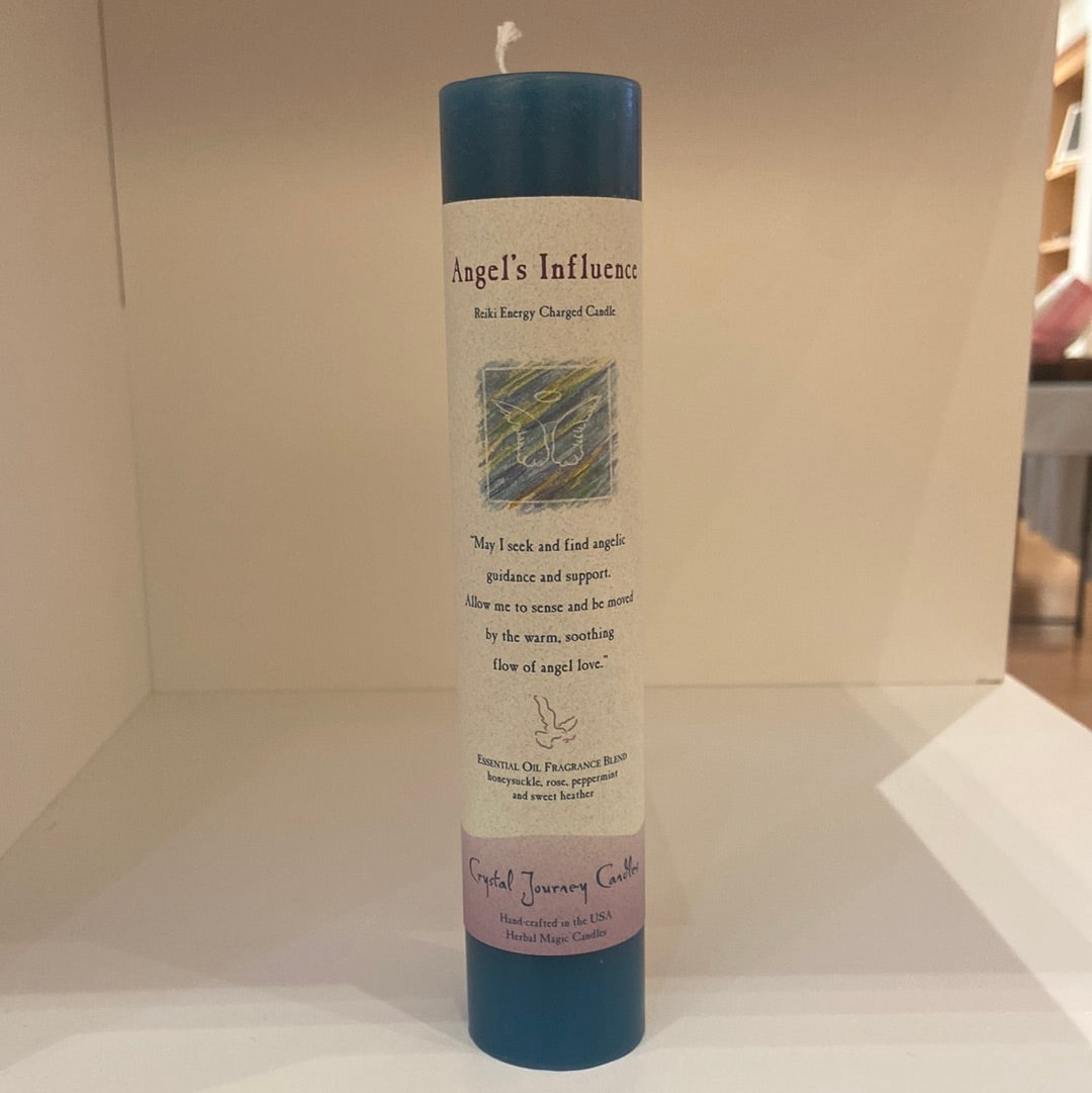 Angel’s Influence - Crystal Journey Thin Pillar Candle