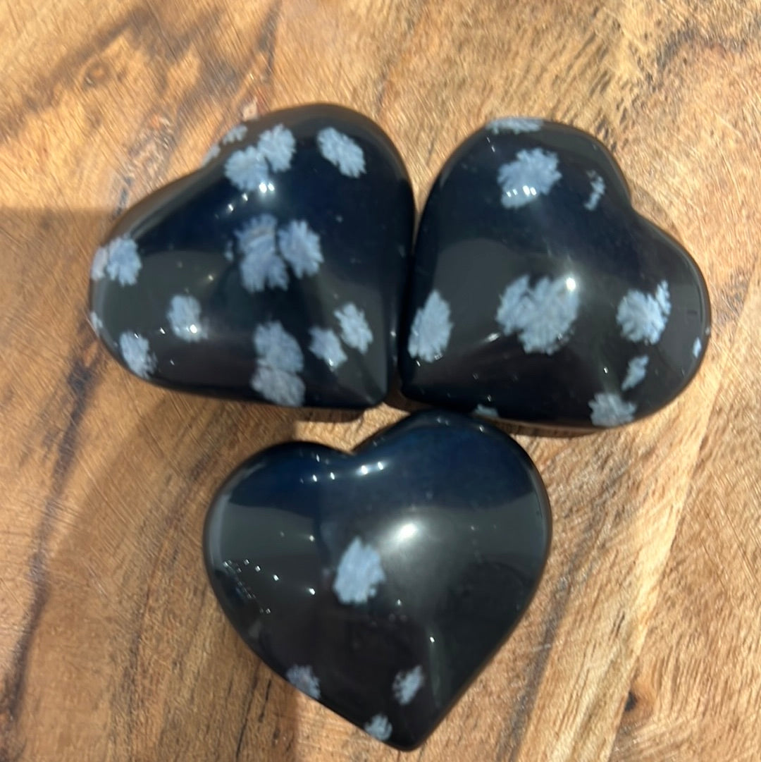 Snowflake Obsidian Heart