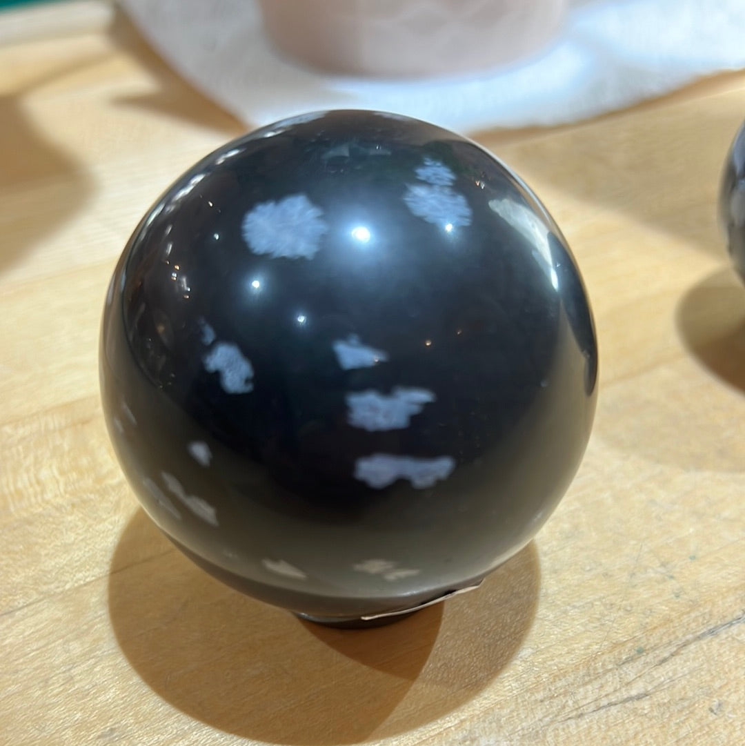 Snowflake Obsidian Sphere
