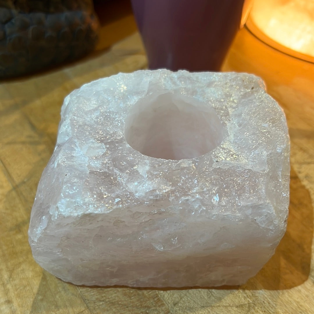 Rose Quartz Candle Holder