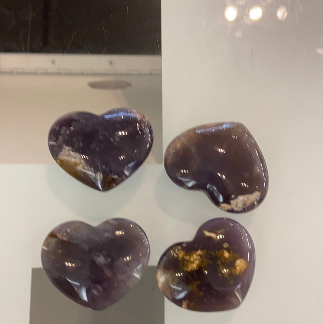 Purple Chalcedony Hearts
