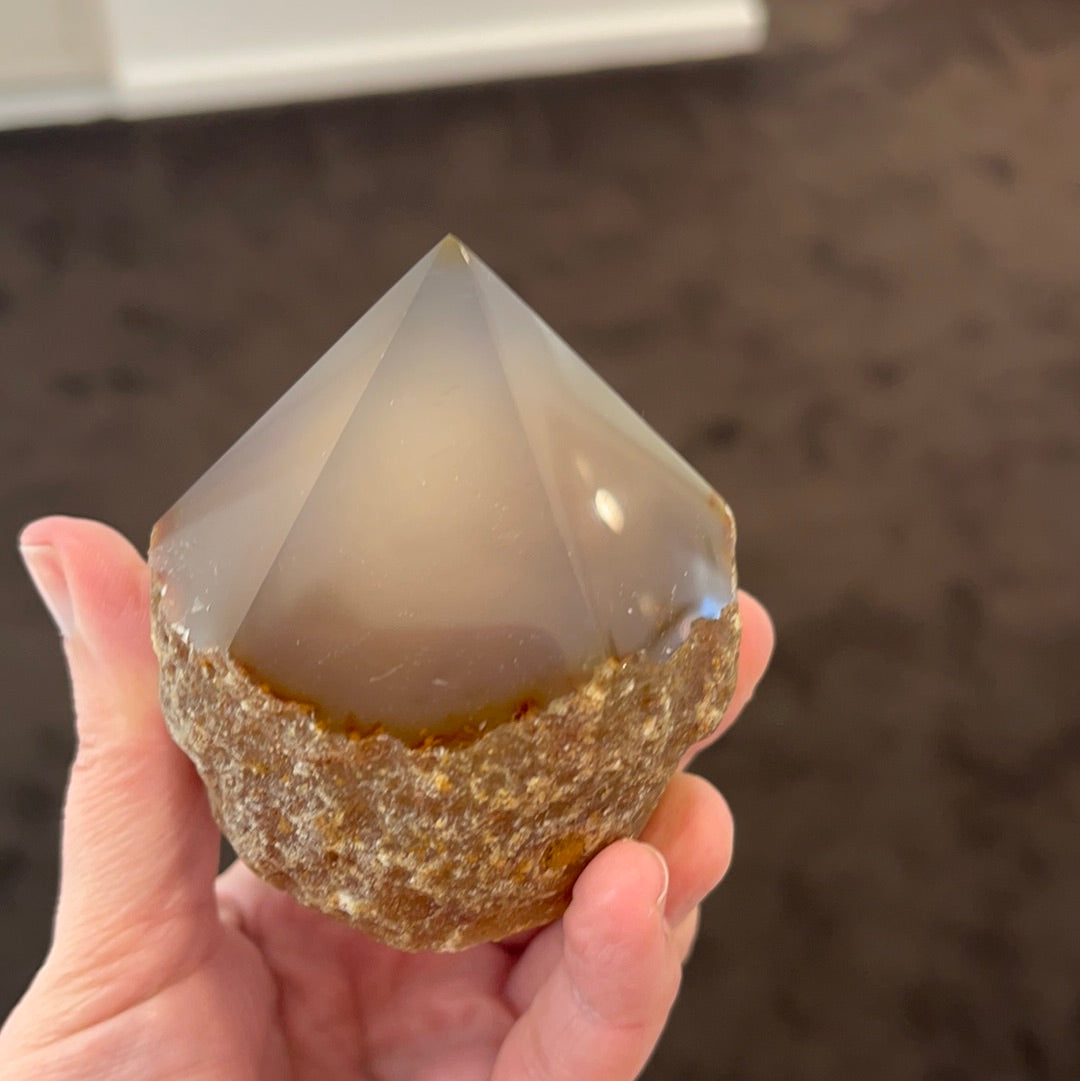 Agate Half Polished Point