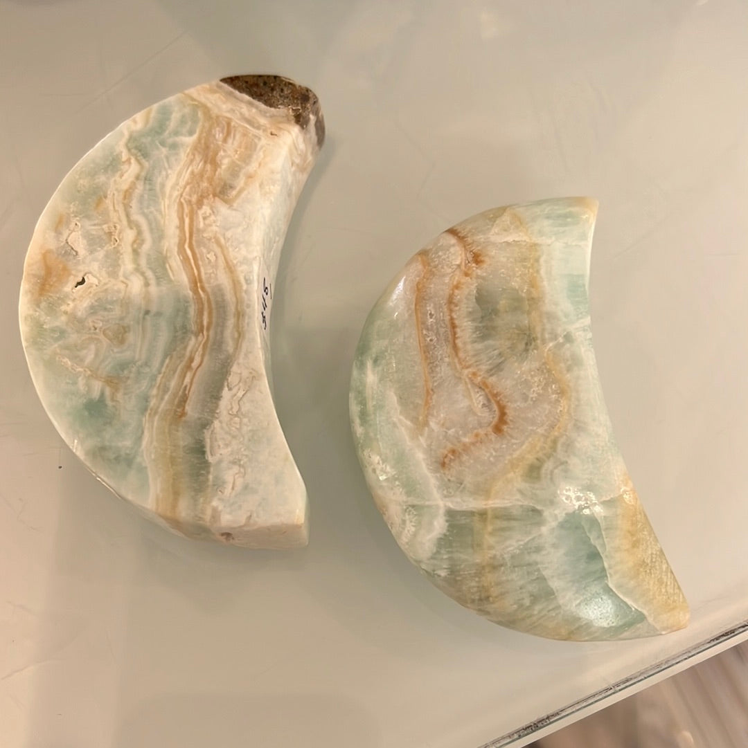 Caribbean Blue Calcite Moon