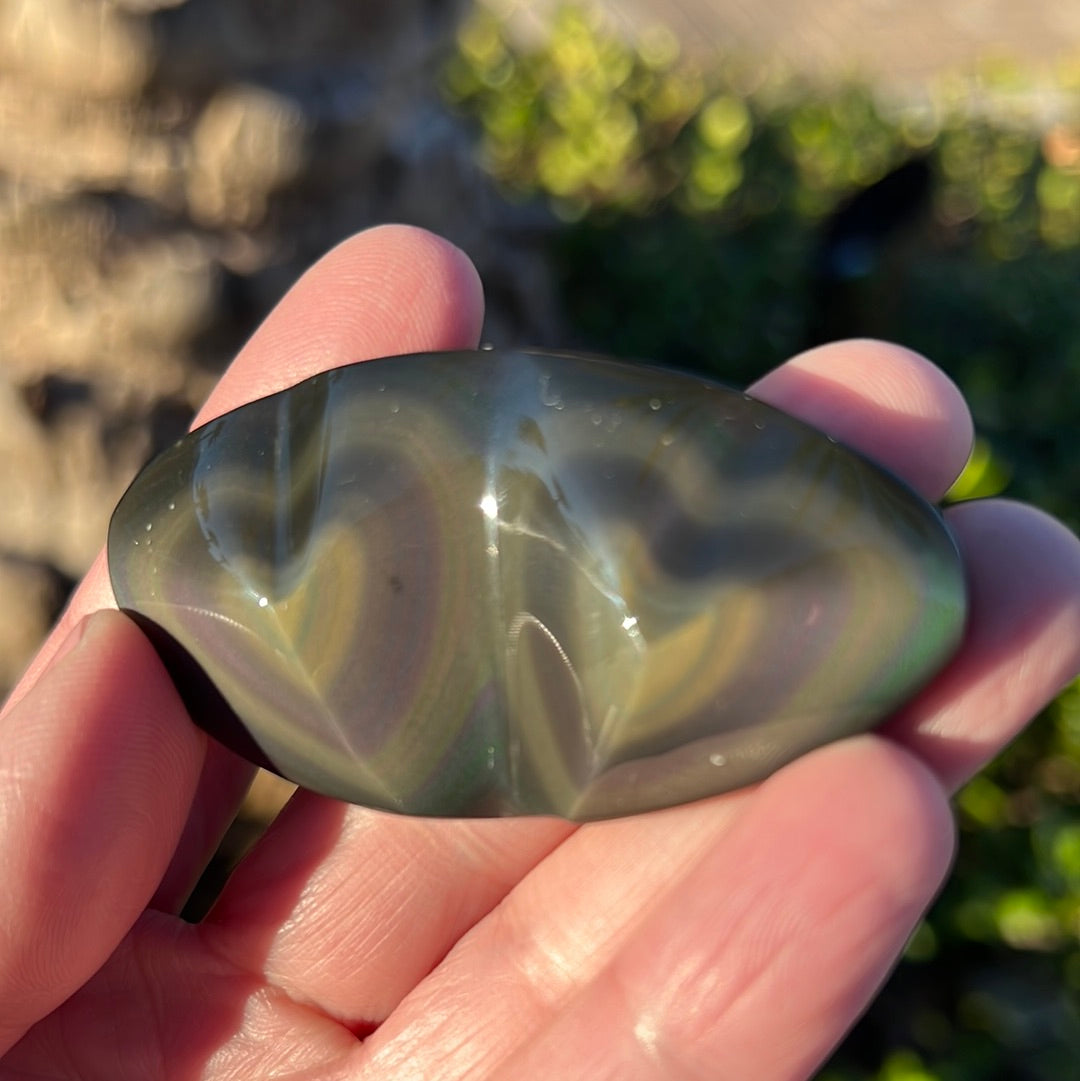 Rainbow Obsidian Heart