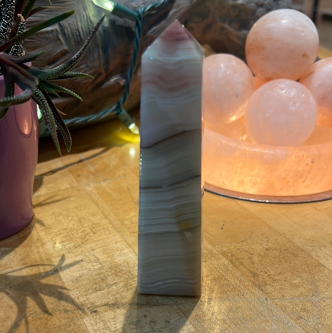 Pink Banded Onyx Tower