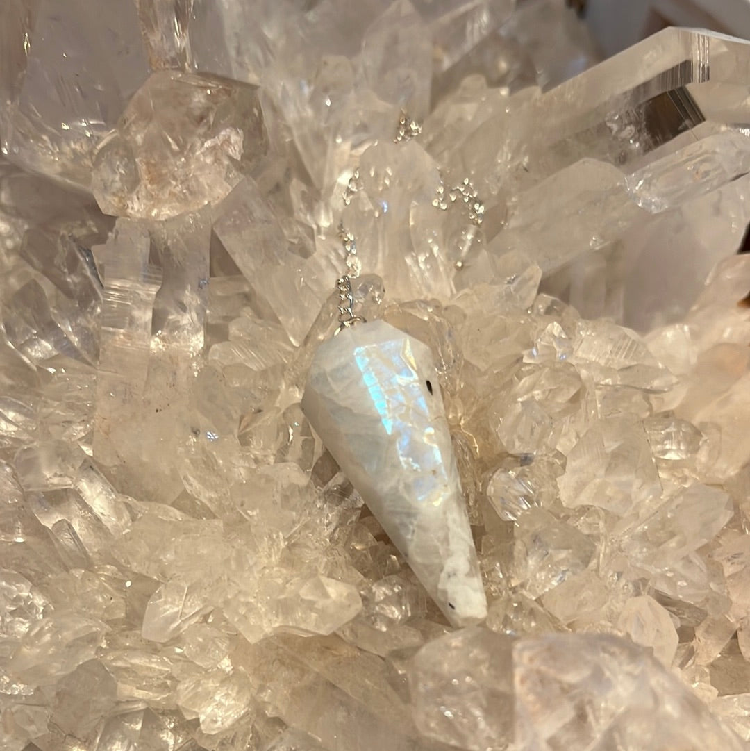Rainbow Moonstone Pendulum