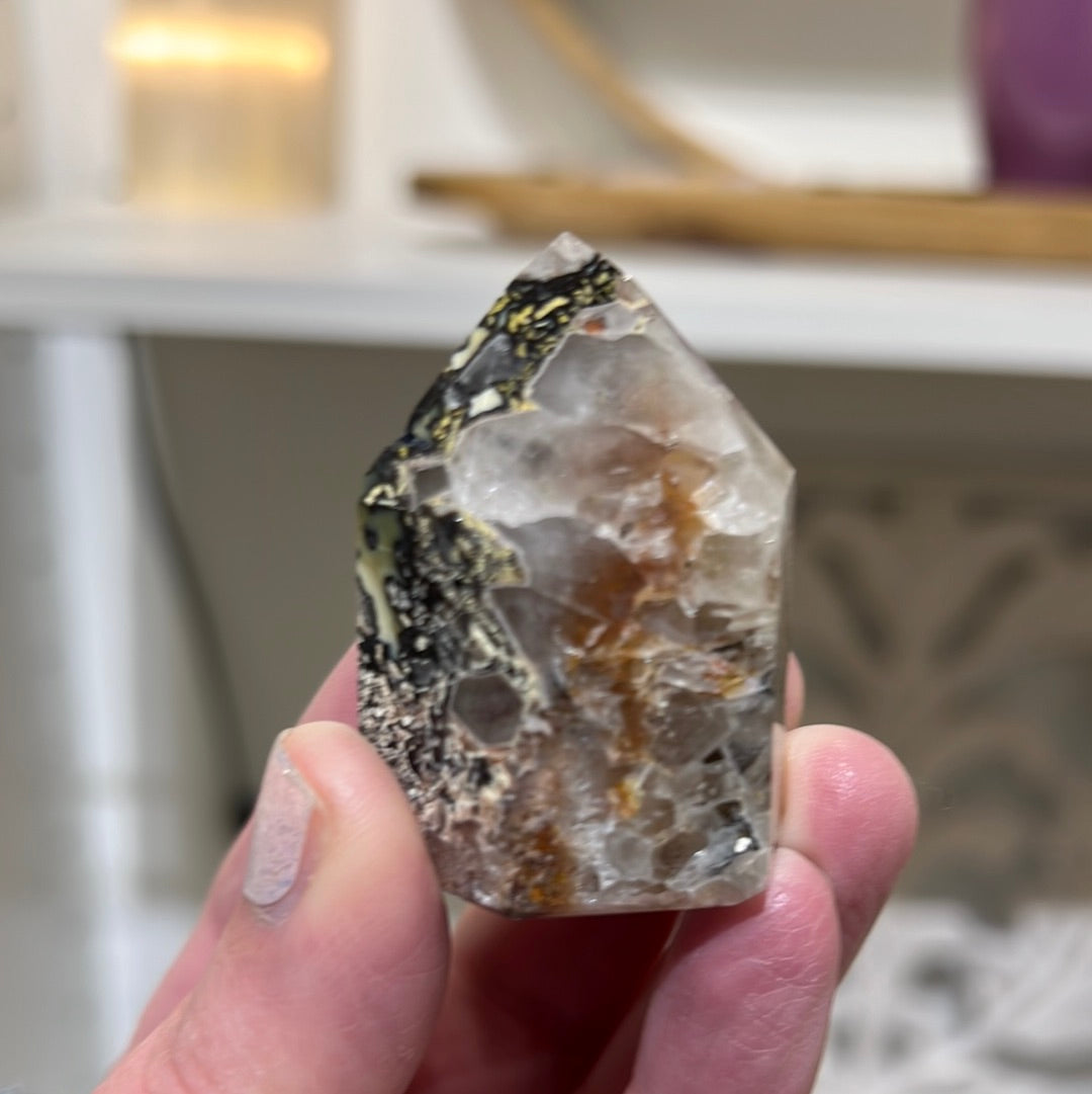 Mosaic Chalcedony Quartz Tower