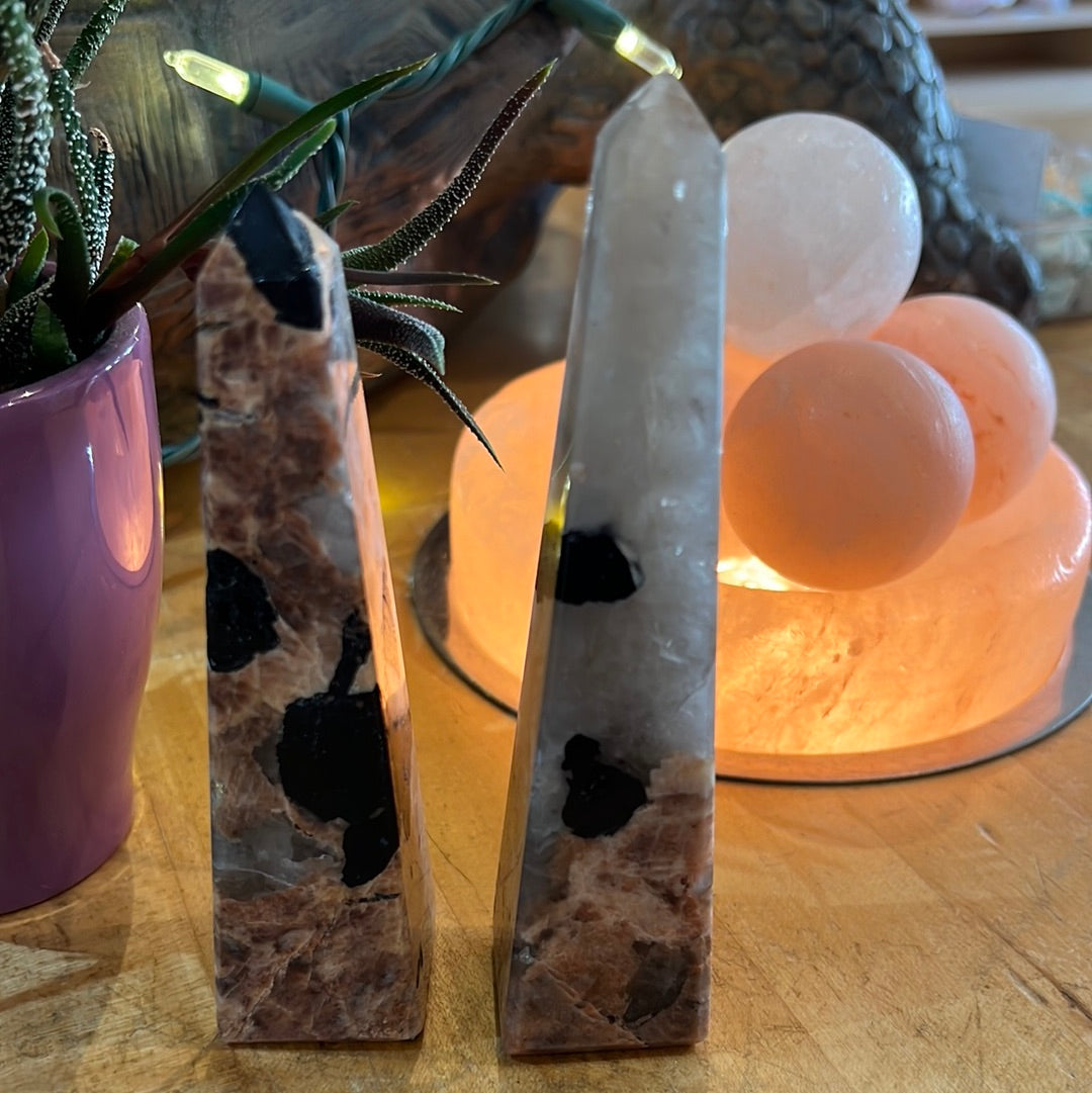 Black Tourmaline On Feldspar Tower