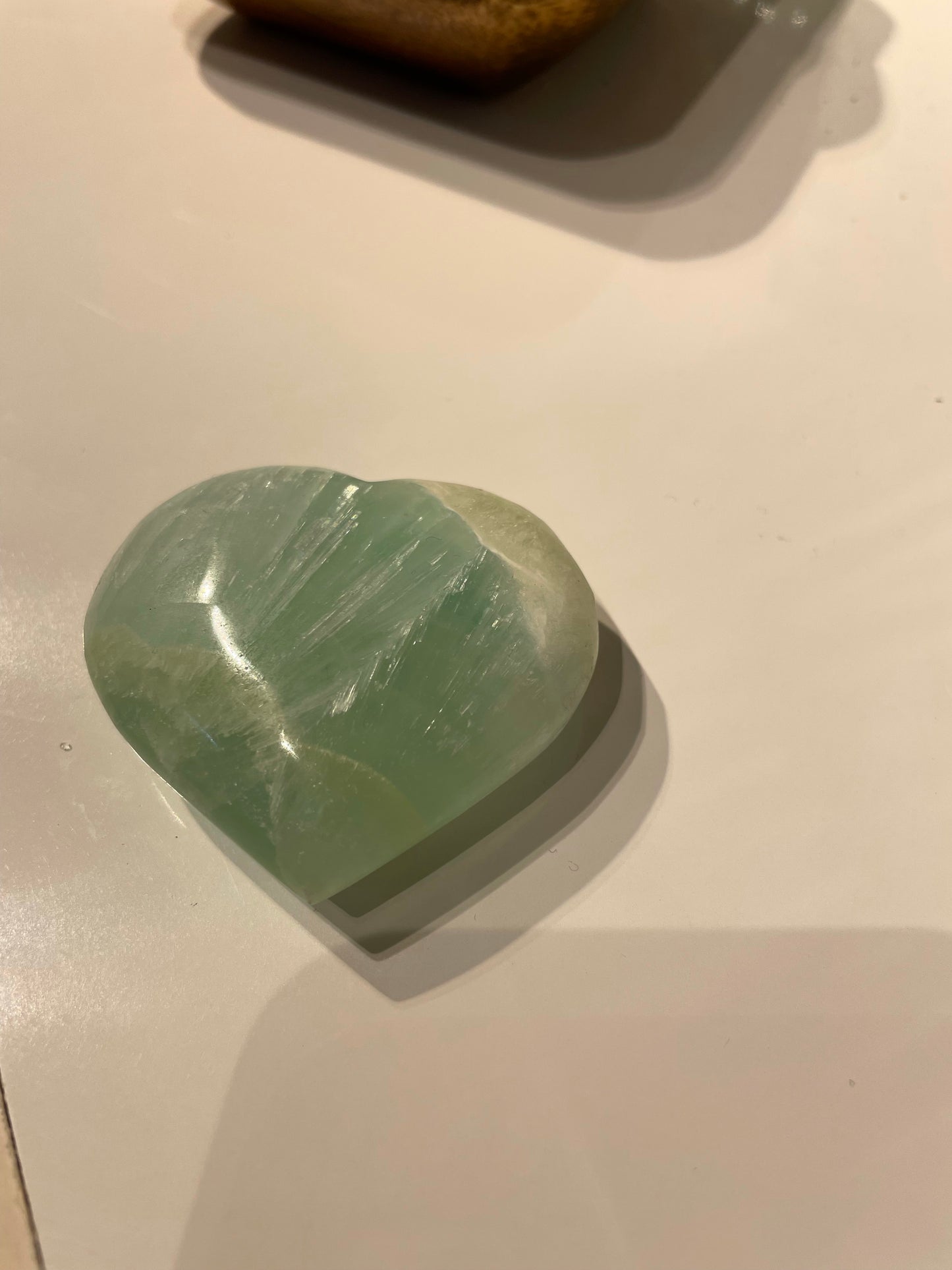 Pistachio Calcite Heart