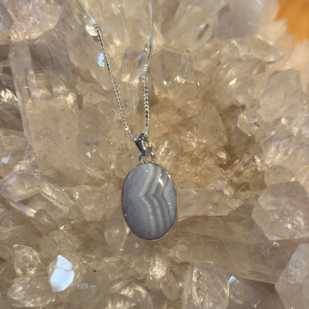 Blue Lace Agate Pendant