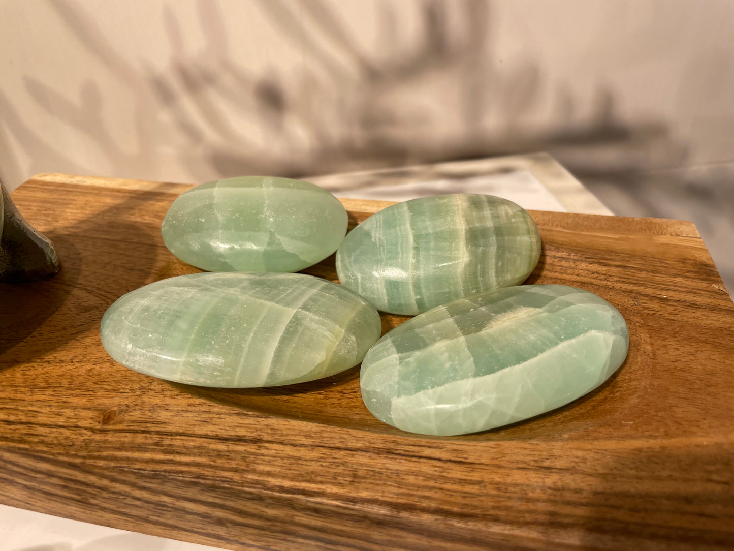 Pistachio Calcite Palm Stone