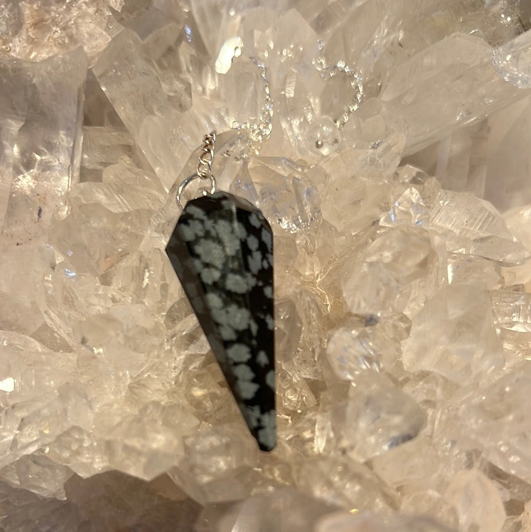 Snowflake Obsidian Pendulum