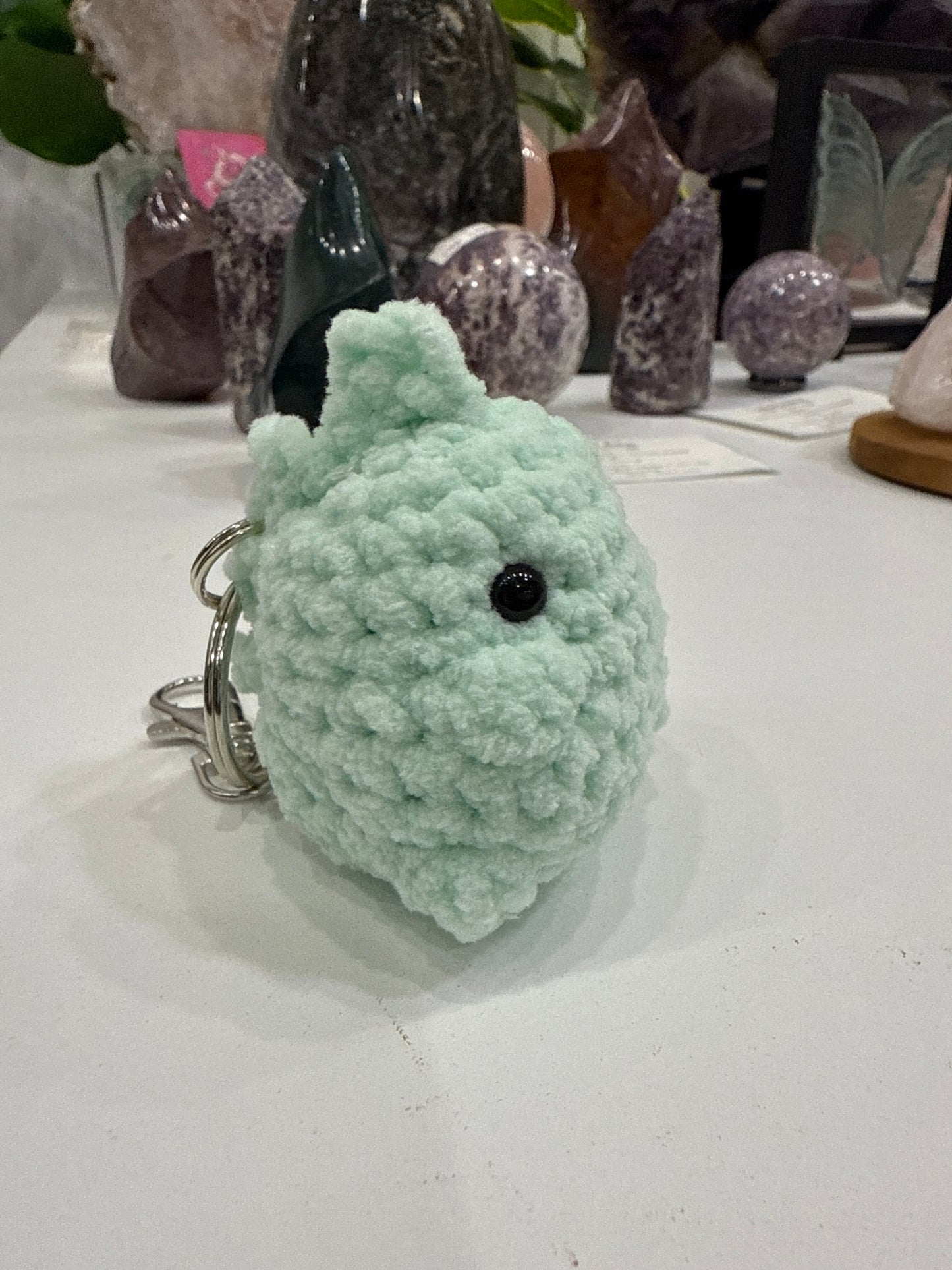 Handmade Crochet Dino Keychain
