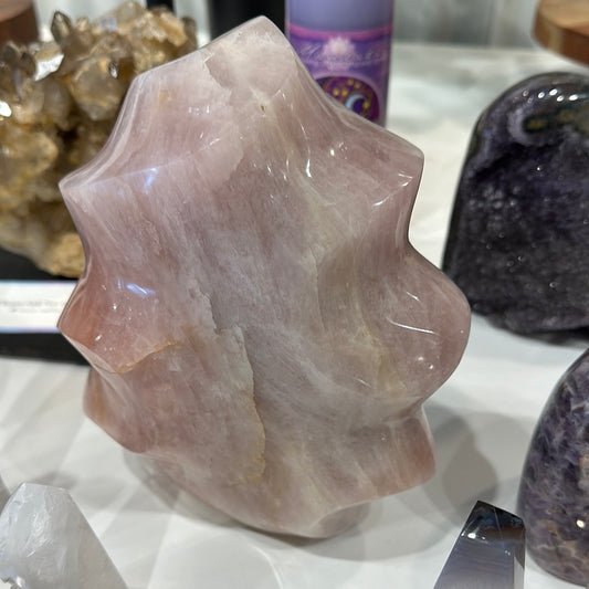 Large Rose Quartz Flame
