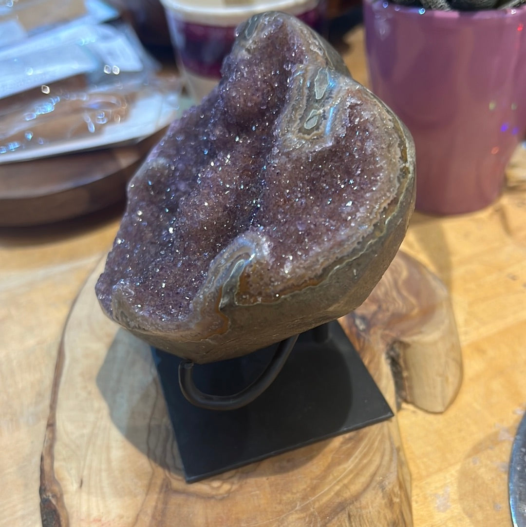 Amethyst Heart With Custom Stand