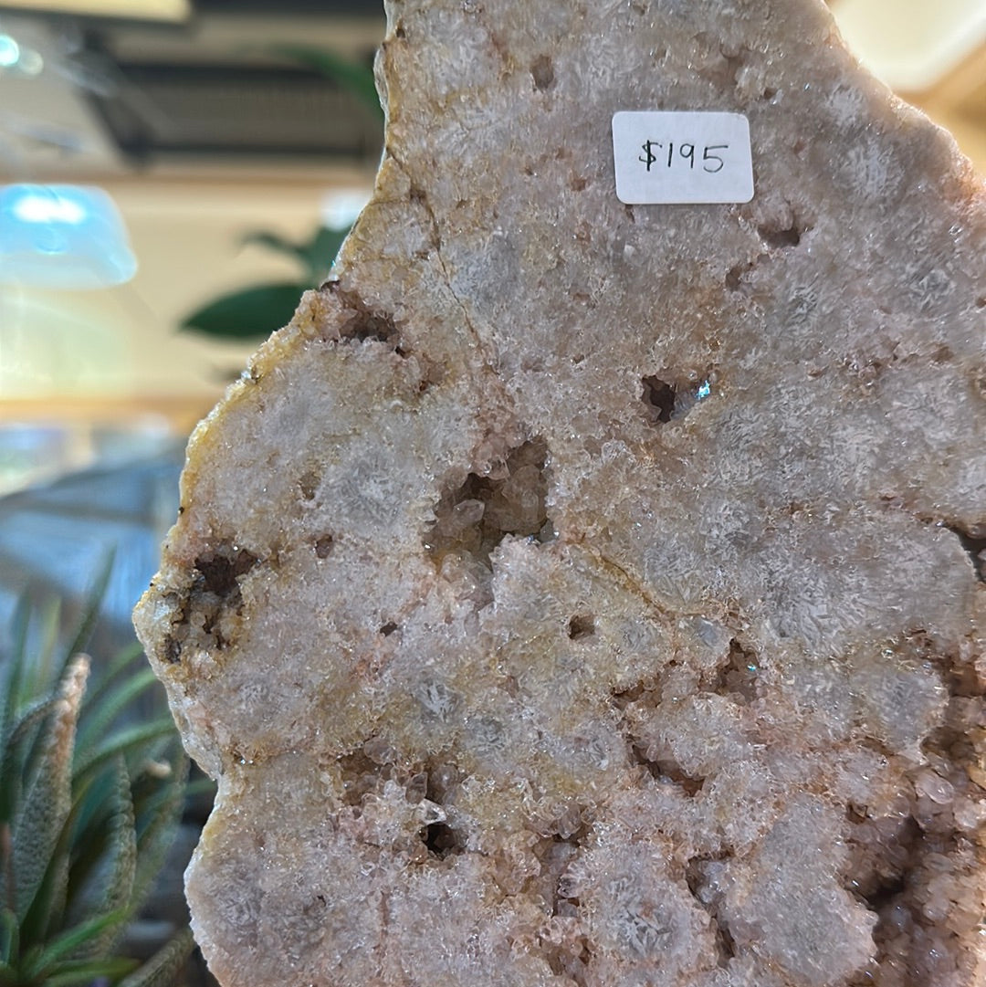 Pink Amethyst Slab on Custom Stand - #38