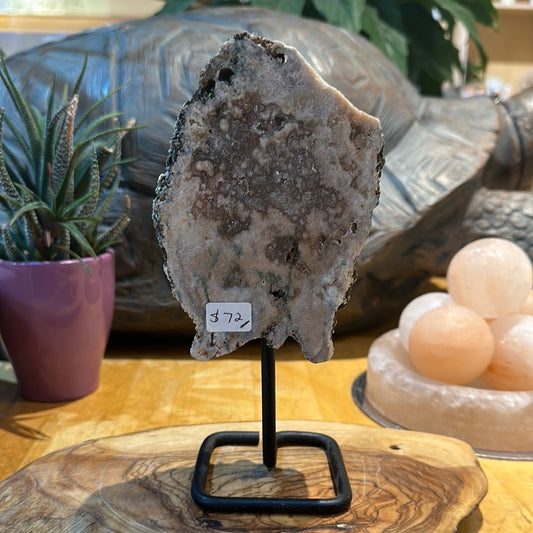 Pink Amethyst Slab on Custom Stand