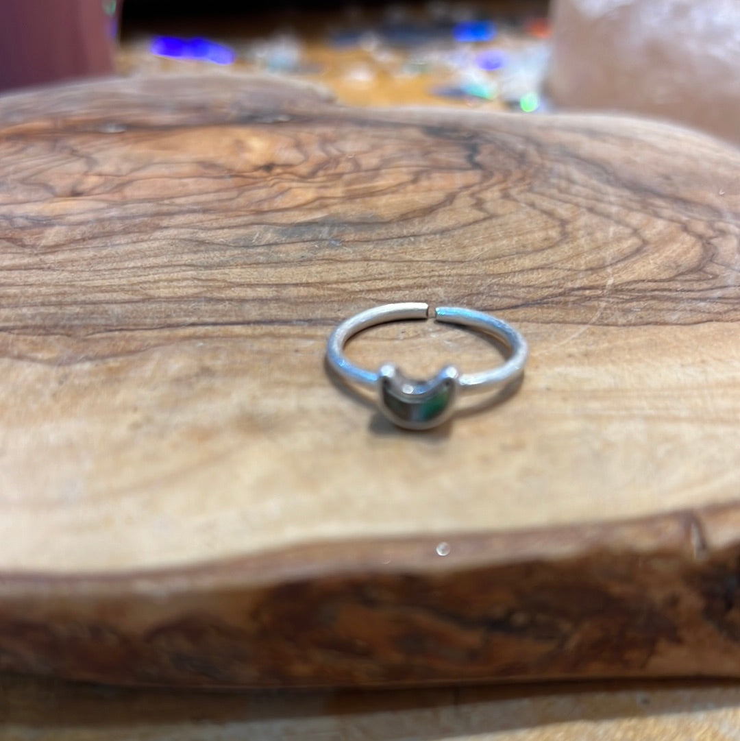 Crescent Moon Adjustable Metal Ring