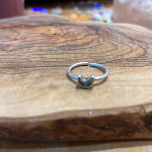 Crescent Moon Adjustable Metal Ring