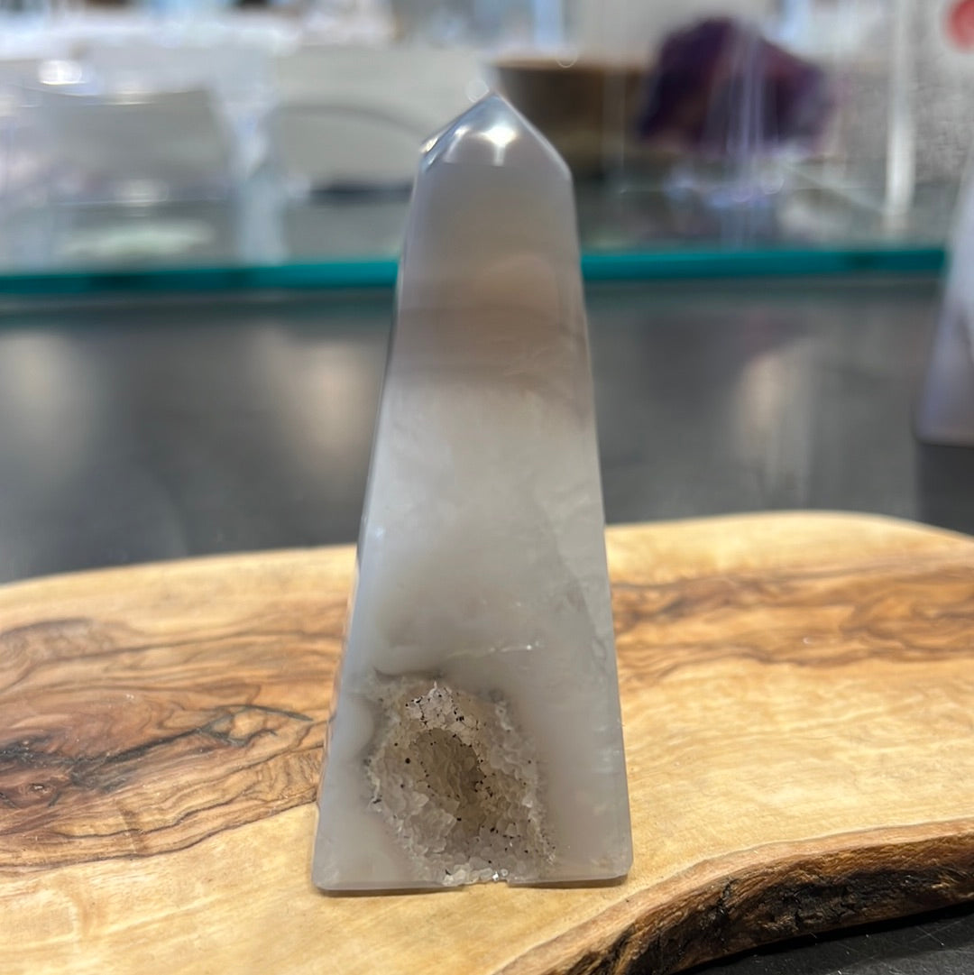 Druzy Agate Obelisk From Brazil