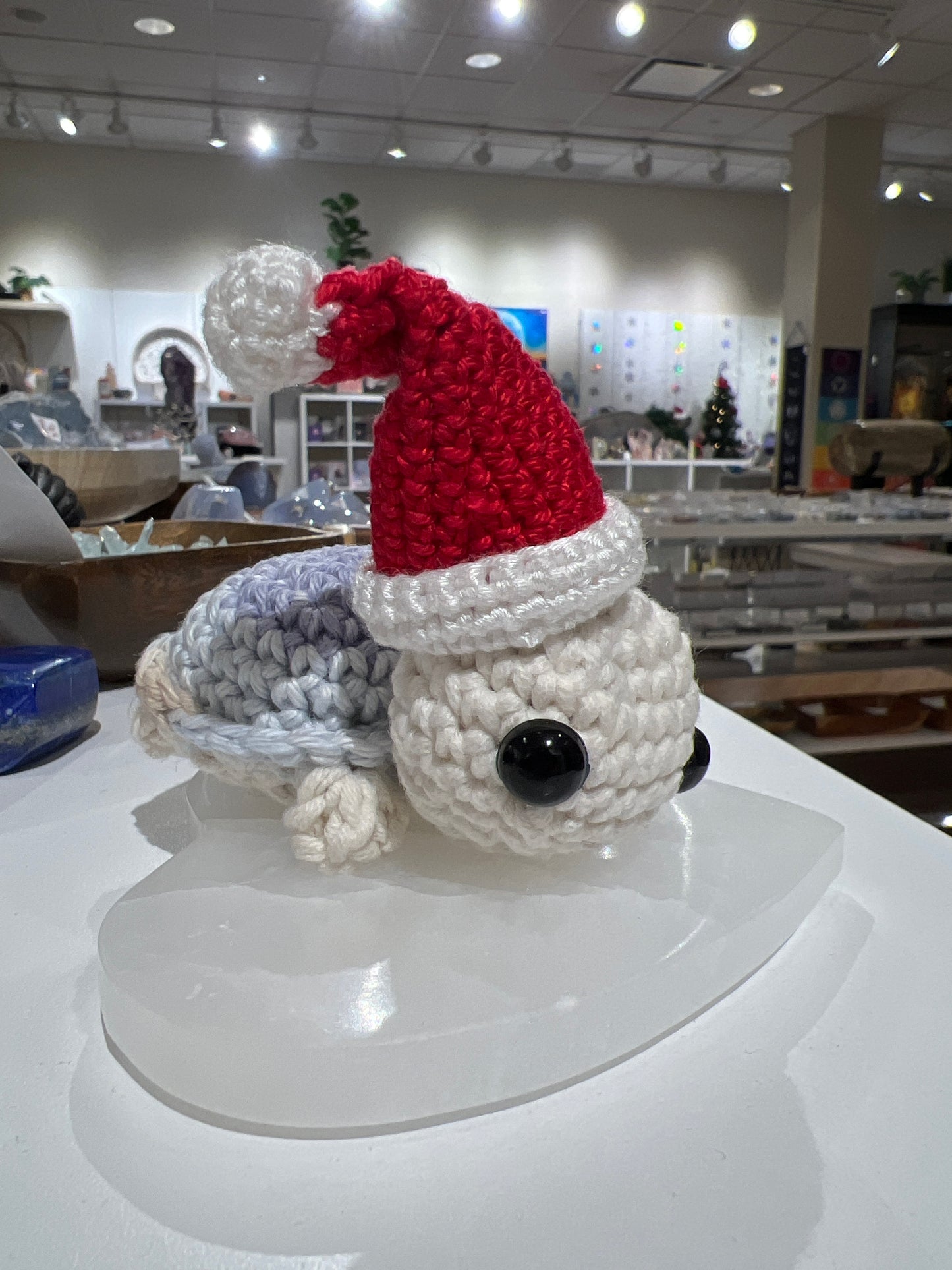 Handmade Crochet Santa Turtle