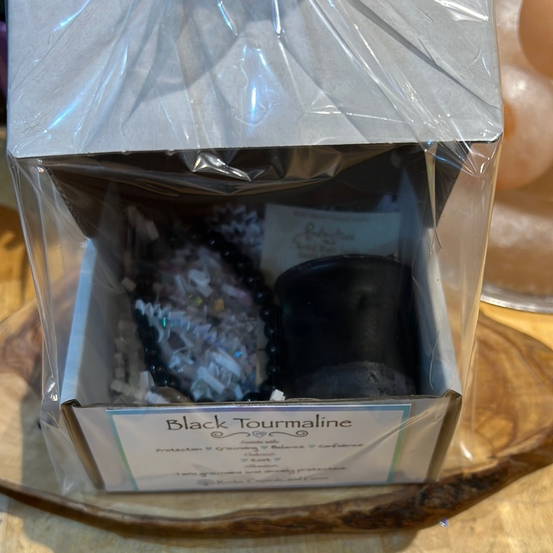 Black Tourmaline Bracelet & Protection Candle
